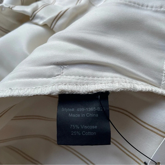 Jenni Kayne White Tan Stripe Elastic Waist Straight Pull On Pants 22218 - Picture 12 of 15